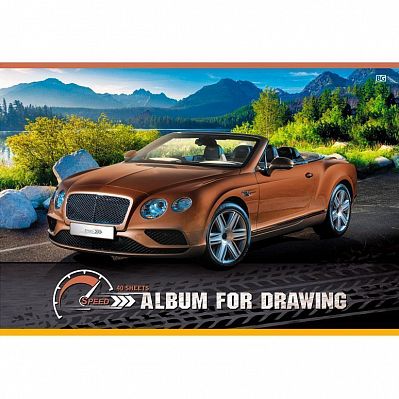 Альбом для рисования "BG", 40л, А4, на скобе, серия "Luxury Auto"