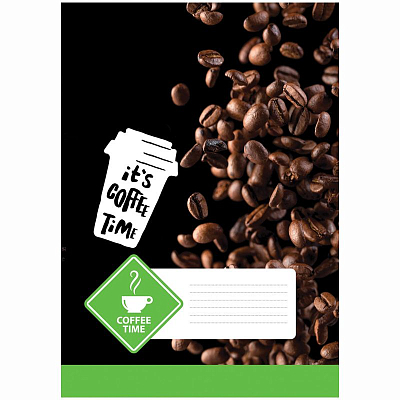 Тетрадь для записи "BG", 80л, А4, клетка, лак, на скобе, серия "Coffee Time №1"