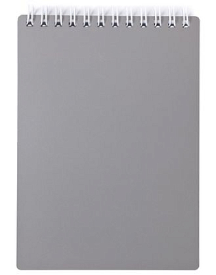 Блокнот "Hatber", 80л, А5, клетка, пластиковая обложка, на гребне, серия "Metallic - Серый"
