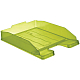 Лоток пластиковый горизонтальный для документов А4 "Стамм Эксперт", 340х255х63мм, тонированный, зелёный