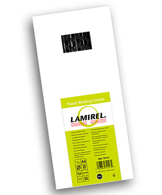 Пружины пластиковые для переплёта "Lamirel", 25мм, 181-200л, чёрные, 25шт в упаковке