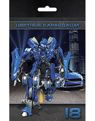 Карандаши "Hatber VK", 18 цветов, серия "Трансформеры", в картонной упаковке