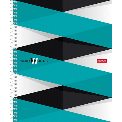 Тетрадь "Hatber", 100л, А5, клетка, карманы, на спирали, серия "WorkBook"