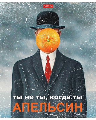 Тетрадь "Hatber", 96л, А5, клетка, ламинация, на скобе, серия "Даёшь апельсин! №2"