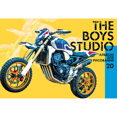 Альбом для рисования "BG", 20л, А4, отрывная склейка, серия "The Boys Studio"