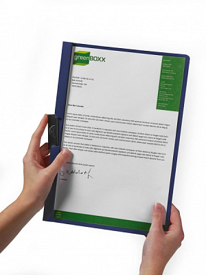 Папка пластиковая "Durable", 30л, А4, стальной клип, серия "Duraclip", тёмно-красная