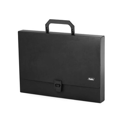 Папка-портфель пластиковый "Hatber", А4, 1000мкм, серия "Standard", чёрный