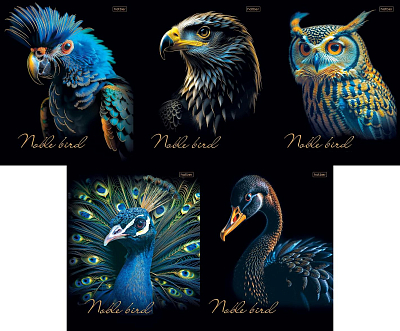 Тетрадь "Hatber", 48л, А5, клетка, 3D фольга, ламинация, на скобе, серия "Благородные птицы"