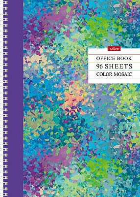 Тетрадь "Hatber", 96л, А4, клетка, ламинация, на гребне, серия "Color Mosaic"