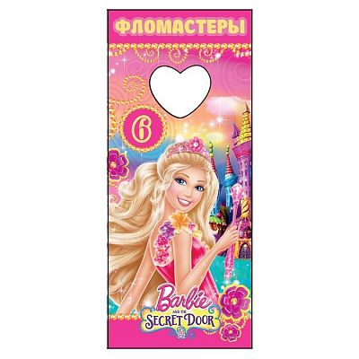 Фломастеры "Hatber VK", 6 цветов, серия "Barbie", в картонной упаковке