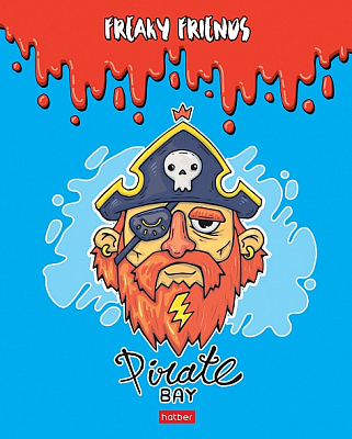 Тетрадь "Hatber", 48л, А5, клетка, на скобе, серия "Freaky Friends"