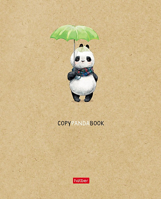 Тетрадь "Hatber", 48л, А5, клетка, кремовый тонированный блок, на скобе, серия "Panda Book"