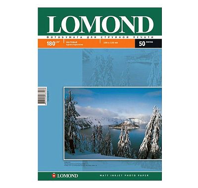 Фотобумага для струйной печати Lomond A4/180 г/м2/ 50 листов. Матовая односторонняя
