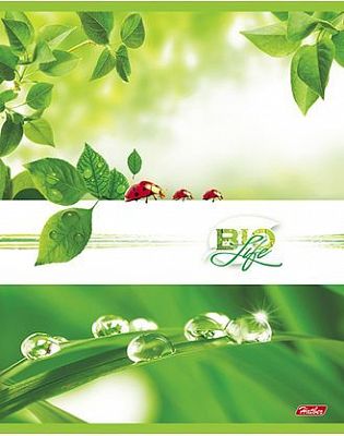 Тетрадь 96л А5ф клетка на скобе серия -Bio Life-