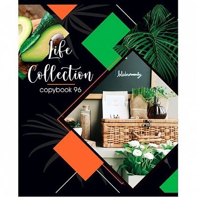Тетрадь общая "BG", 96л, А5, клетка, на скобе, серия "Life Сollection"