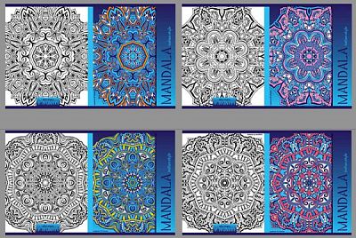 Тетрадь ученическая "BG" 48л А5 в клетку "Mandala" (ассорти) двойная обложка, на скобе
