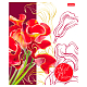 Тетрадь "Hatber", 48л, А5, линия, 3D фольга, ламинация, на скобе, серия "Painted Flowers"