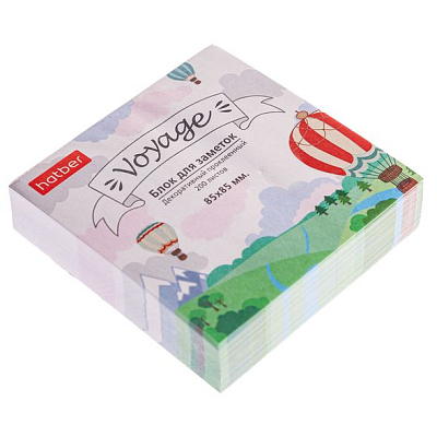 Бумага для заметок "Hatber Voyage", 85x85мм, 200л, клеевой край, в плёнке