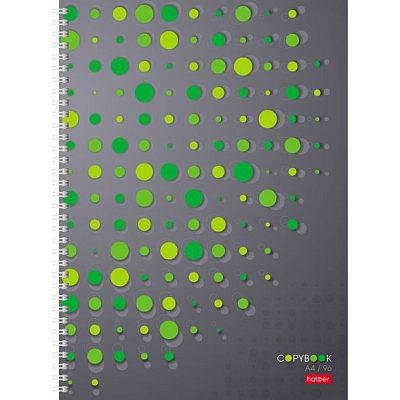 Тетрадь "Hatber", 96л, А4, клетка, ламинация, твёрдая обложка, на гребне, серия "Point Green"