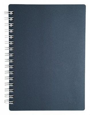 Записная книжка "Hatber", 80л, А6, клетка, пластиковая обложка, на гребне, серия "Metallic Синяя"