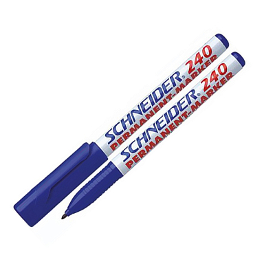 Маркер перманентный "Schneider Maxx 240", 2мм, круглый наконечник, спиртовая основа, синий