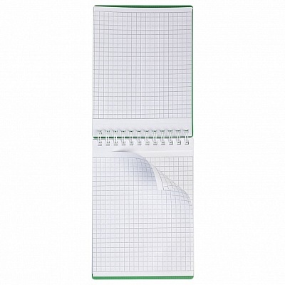 Блокнот "Hatber", 80л, А6, клетка, пластиковая обложка, на гребне, серия "Velvet - Зелёный"