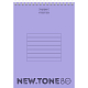 Блокнот "Hatber Premium", 80л, А5, клетка, пластиковая обложка, на гребне, серия "NewTone Pastel - Лаванда"