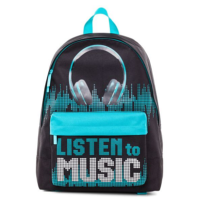 Рюкзак "Hatber", 30x41x13см, полиэстер, 1 отделение, 1 карман, серия "Basic - Listen to Music"