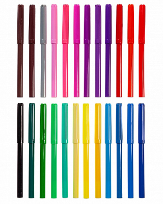 Фломастеры "Hatber Eco", 24 цвета, серия "Счастливчики", в картонной упаковке