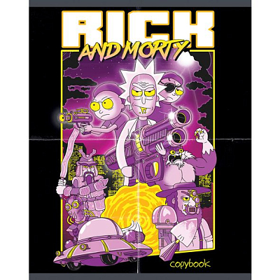 Тетрадь "Hatber", 96л, А5, клетка, на скобе, серия "Rick and Morty"