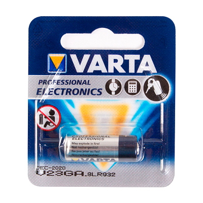 Батарейка "Varta", 38mAh, V23GA/8LR932, 12V, 1 штука в блистере