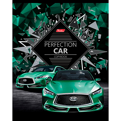 Тетрадь "Hatber", 48л, А5, клетка, 3D лак и фольга, ламинация, на скобе, серия "Perfection Car"