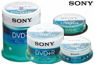 Диски DVD+R Sony 100шт/туб