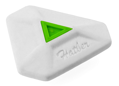 Ластик из термопластичной резины "Hatber Eco", 40х35х10мм, с центровкой, треугольный,малый, в пакете