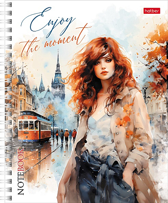 Тетрадь "Hatber", 48л, А5, линия, на гребне, серия "Незнакомки"