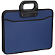 Папка-портфель пластиковая "OfficeSpace", А4+, 390x315x120мм, 3 отделения, на молнии, синяя
