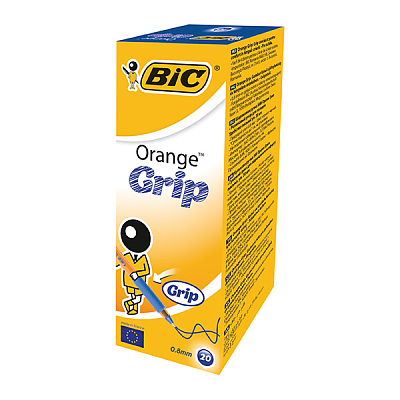 Ручка шариковая "Bic Orange Grip", 0,8мм, синяя, тонированный корпус