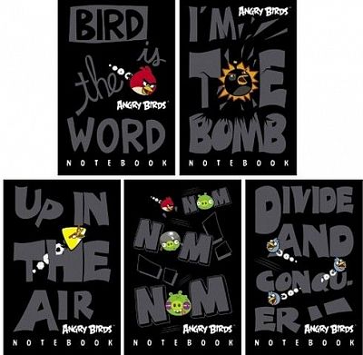 Блокнот "Hatber", 48л, А7, клетка, цветный блок, на клею, серия "Angry Birds №3"